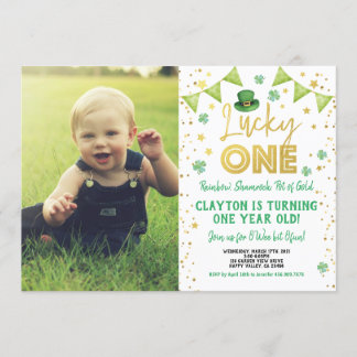 Zum Glück ein Erster Geburtstag St. Patrick's Day  Einladung