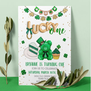 Zum Glück ein St. Patrick's Day Birthday Baby Part Einladung