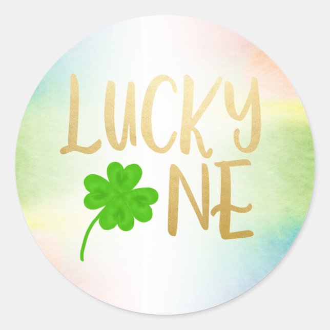 Zum Glück ein St. Patricks Day Kleeblatt Runder Aufkleber (Vorderseite)