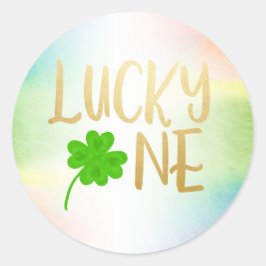 Zum Glück ein St. Patricks Day Kleeblatt Runder Aufkleber