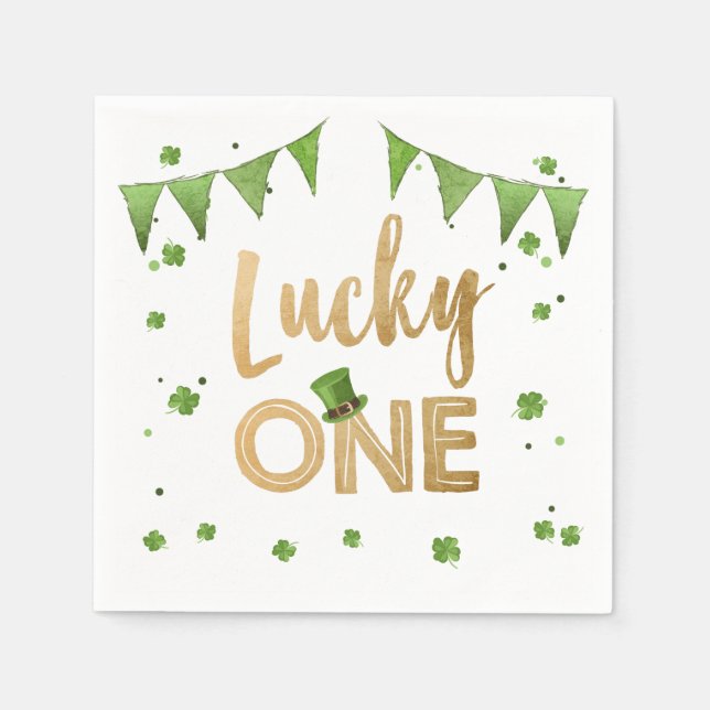 Zum Glück ein St. Patrick's Day Paper Napkin Clove Serviette (Vorderseite)