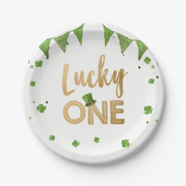 Zum Glück ein St Patrick's Day Paper Plate Clover Pappteller