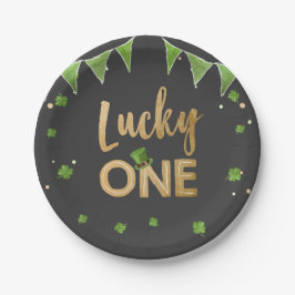 Zum Glück ein St Patrick's Day Paper Plate Clover Pappteller