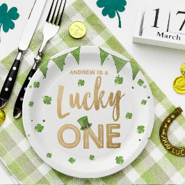 Zum Glück ein St Patrick's Day Paper Plate Clover Pappteller