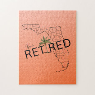 Zum Glück ermüdet Florida Map und Tropical Palm Tr