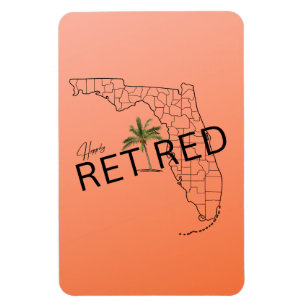 Zum Glück ermüdet Florida Map und Tropical Palm Tr Magnet