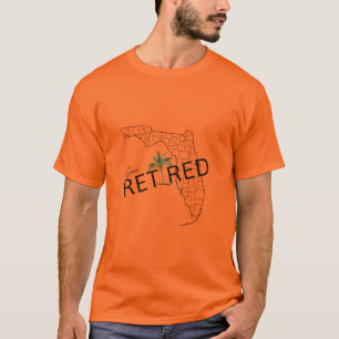 Zum Glück ermüdet Florida Map und Tropical Palm Tr T-Shirt