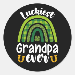 Zum Glück Großvater je Familie St Patrick's Day Runder Aufkleber