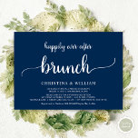 Zum Glück immer nach dem Brunch, Elopement, Navy B Einladung<br><div class="desc">Wunderschöner Abend nach dem Brunch Einladung,  Hochzeitsankündigung / Einladungskarte,  in rustikal brauner Kraft,  marineblau Schriftart Design. Dies ist ideal für Ihren Hochzeitsempfang und Ihr Party nach der Hochzeit. Fügen Sie Ihre Daten in passender Schriftart / Schrift hinzu. #TeeshaDerrick</div>