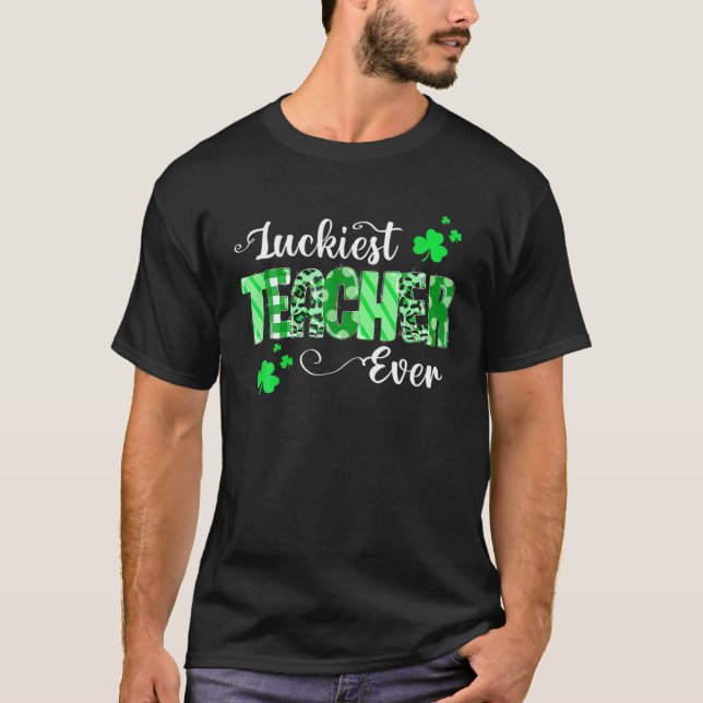 Zum Glück Lehrer je Kleeblatt Lehrerin St Patrick' T-Shirt (Vorderseite)
