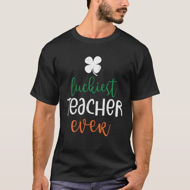 Zum Glück Lehrer je Kleeblatt St Patrick's Day Fu T-Shirt (Vorderseite)