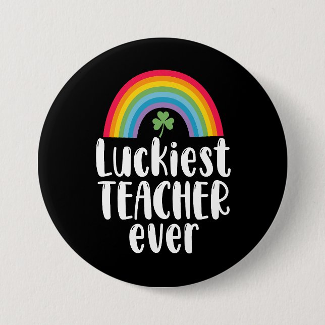 Zum Glück Lehrer je Schule Geschenk St Patricks Da Button (Vorderseite)