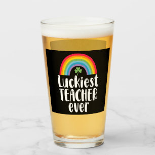 Zum Glück Lehrer je Schule Geschenk St Patricks Da Glas
