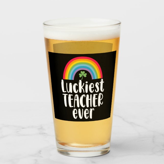 Zum Glück Lehrer je Schule Geschenk St Patricks Da Glas (Vorne (Gefüllt))