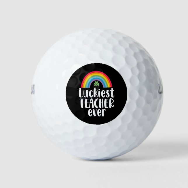 Zum Glück Lehrer je Schule Geschenk St Patricks Da Golfball (Vorderseite)