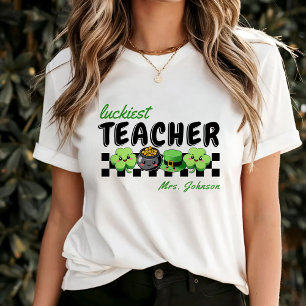 Zum Glück Lehrer Retro St. Patrick's Day Weiß T-Shirt
