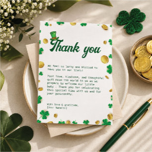 Zum Glück Little One - St. Patrick's Day Baby Show Dankeskarte