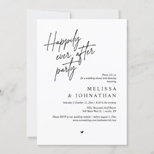 Zum Glück nach dem Party, das moderne Hochzeitsess Einladung