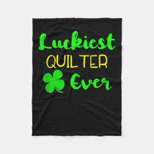 Zum Glück Quilter je Patricks Day Irish Quilting Fleecedecke