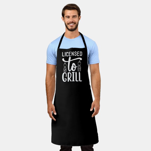 Zum Grillen von GRILLEN großer schwarzer Schürze b (Getragen)