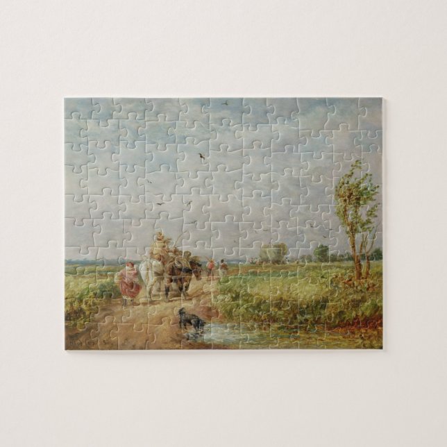 Zum Hayfield gehen, 1853 (Öl auf Millboard) (Horizontal)