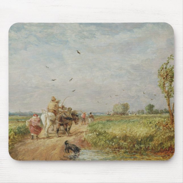 Zum Hayfield gehen, 1853 (Öl auf Millboard) Mousepad (Vorne)