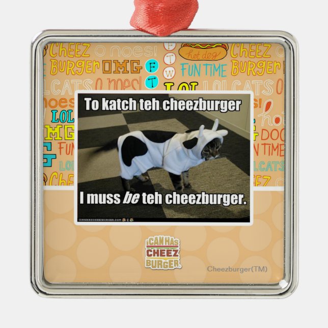 Zum katch das cheezburger silbernes ornament (Vorne)