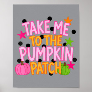 Zum Kürbisfeld Halloween Herbsternte Poster
