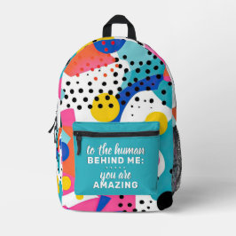 Zum menschlichen Hintergrund hinter mir - Pop Bedruckter Rucksack