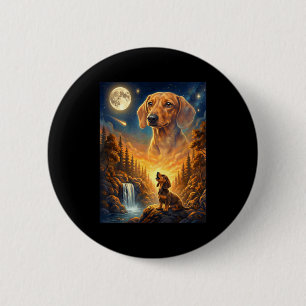 Zum Mond heulendes Meme-Tier Hund Dachshund Button