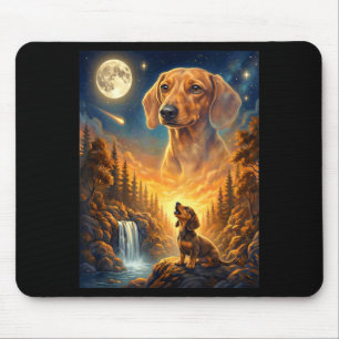 Zum Mond heulendes Meme-Tier Hund Dachshund Mousepad