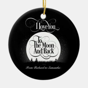 Zum Mond und zur Rückseite (personalisiert) Keramikornament