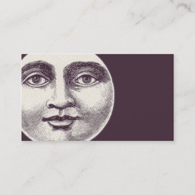 Zum Mond und zur Rückseite Visitenkarte (Vorderseite)