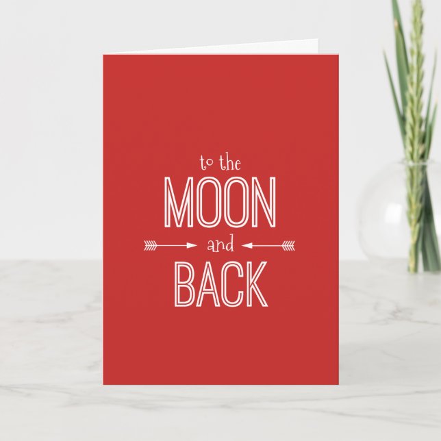 Zum Mond und zurück Valentinstag Feiertagskarte (Vorderseite)