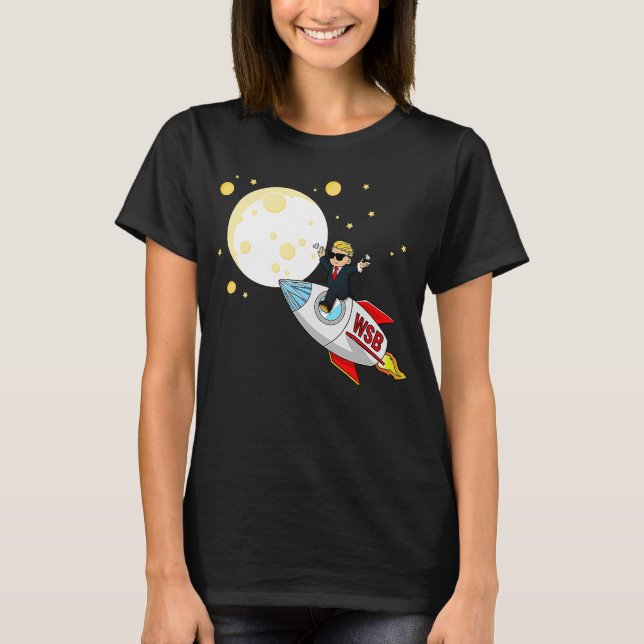 Zum Mond Wallstreetbetts Diamond Hände AMC Apes T-Shirt (Vorderseite)