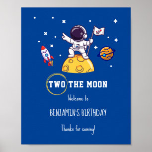 Zum Mond Zweiter Geburtstag Kinderparty Poster