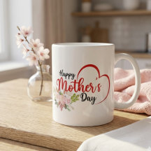 Zum Muttertag Blumen-Herz-Tasse