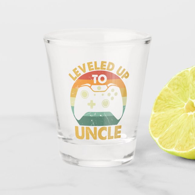 Zum Onkel aufgestiegen Schnapsglas (Vorderseite)