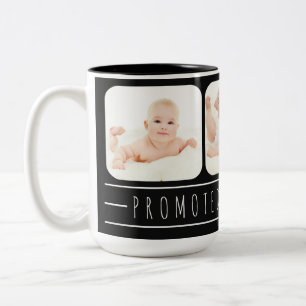 Zum Opa befördert 3 Foto Schwarz Weiß  Zweifarbige Tasse