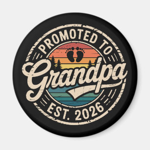 Zum Opa befördert Est 2026 Schwangerschaft Retro Magnet