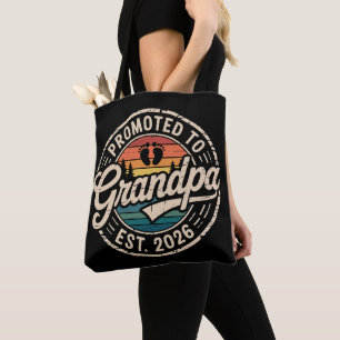 Zum Opa befördert Est 2026 Schwangerschaft Retro Tasche