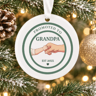 Zum Opa befördert Est. 20XX Weihnachtsbaumanhänger Ornament