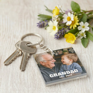 Zum Opa Befördert Etablierte Foto Schlüsselanhänger