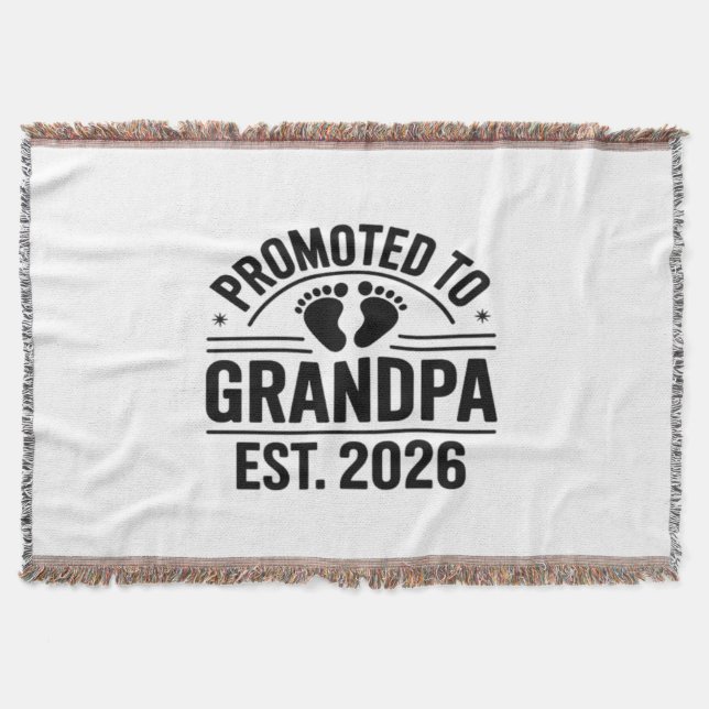 Zum Opa befördert, Gegr. 2026, Lustiger Neuer Opa  Decke (Vorderseite)
