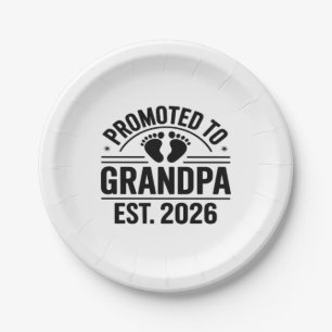 Zum Opa befördert, seit 2026, Lustiger Neuer Opa  Pappteller