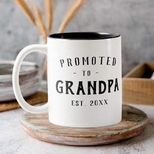 Zum Opa ernannt Schwangerschaftsankündigung Foto Zweifarbige Tasse