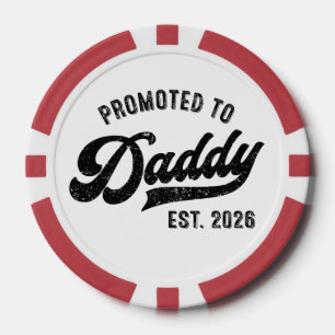 Zum Papa befördert 2026 – Baby-Ankündigung Pokerchips