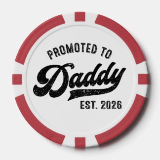Zum Papa befördert 2026 – Baby-Ankündigung Pokerchips