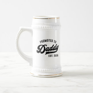 Zum Papa befördert 2026 – Babyankündigung Bierglas