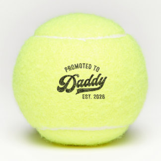Zum Papa befördert 2026 – Babyankündigung Tennisbälle